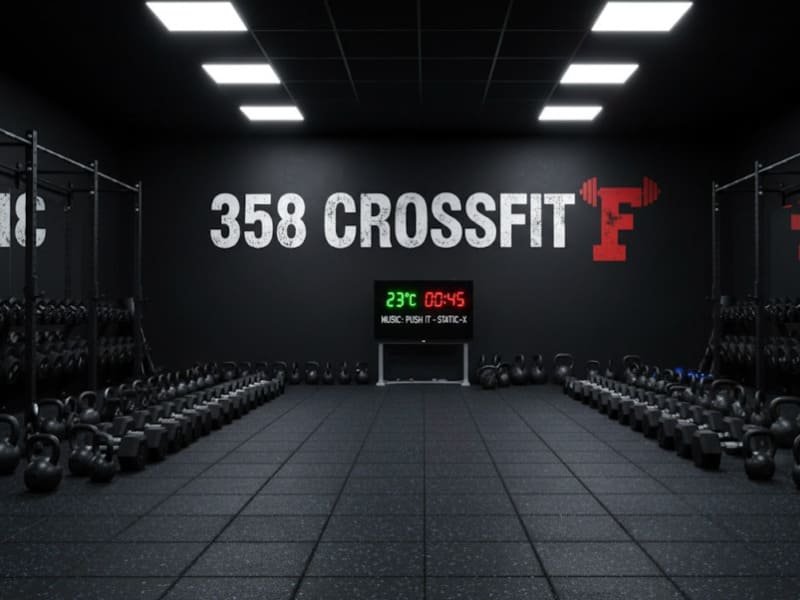 Диаграмма, показывающая жизненный цикл экологичных напольных покрытий из переработанной резины, с указанием низкого содержания летучих органических соединений и длительного срока службы